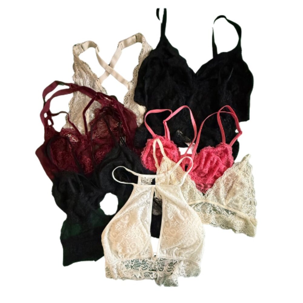 BUNDLE: 9-Women’s Lace Bralettes (VICTORIA’S SECRET + WINDSOR), Size M, (BB1619B
